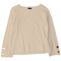 MASSIMO DUTTI Womens Sweatshirt Jumper UK 14 Medium Off White Cotton