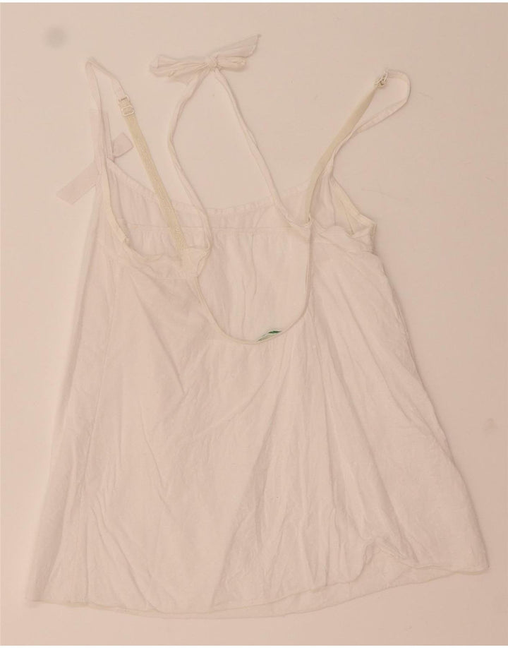 Benetton Dame Crop Cami Top UK 4 XS Hvid