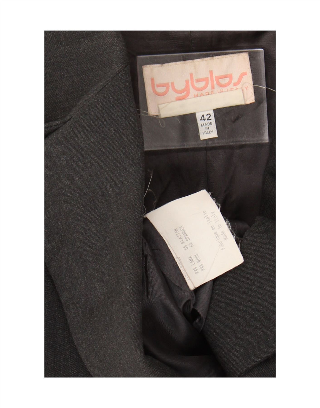 Byblos Dame Dobbeltradet Blazer Jacket IT 42 Medium Grey Uld