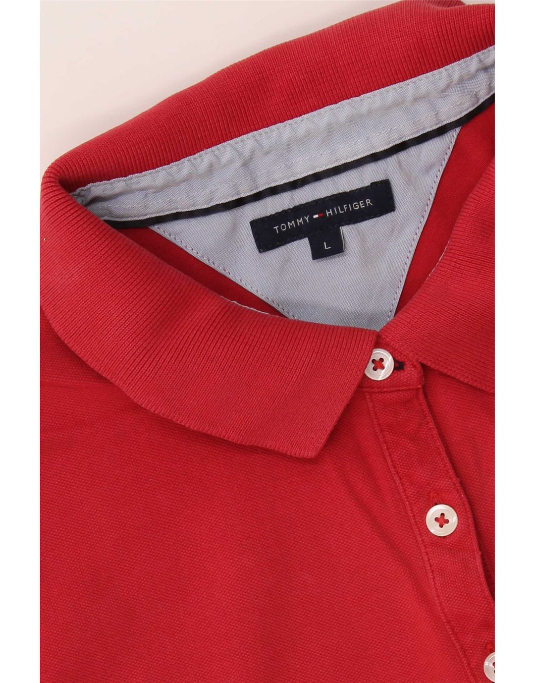 Tommy Hilfiger Dame Polo Shirt UK 14 Large Red