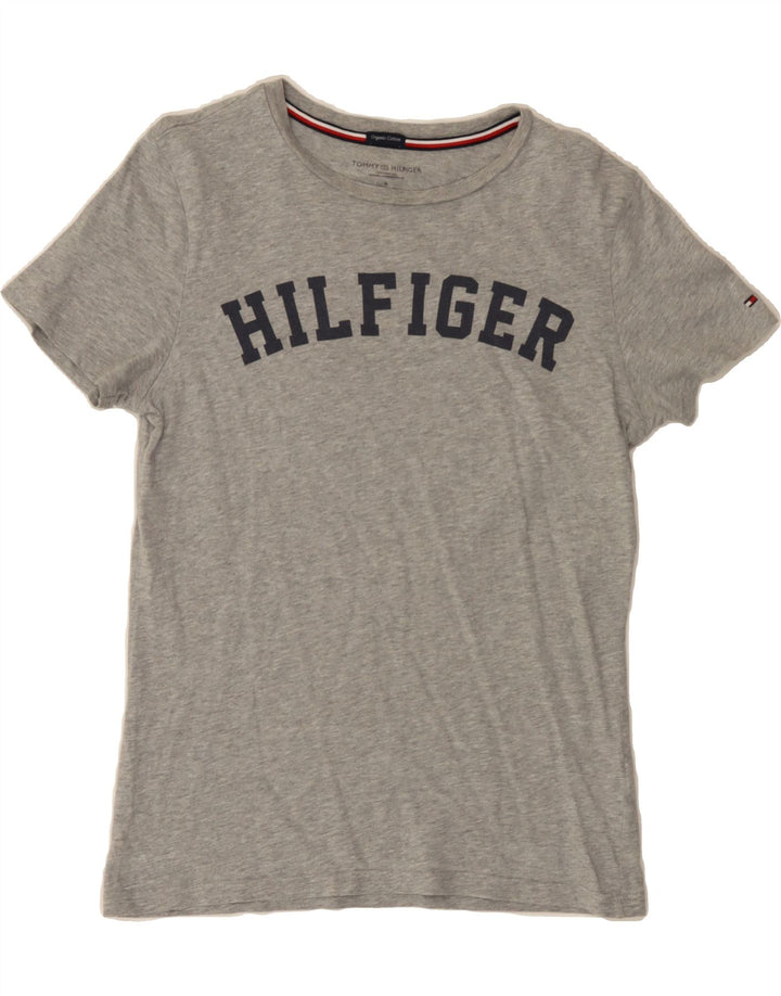 TOMMY HILFIGER Mens Graphic T-Shirt Top Small Grey Cotton Vintage Tommy Hilfiger and Second-Hand Tommy Hilfiger from Messina Hembry 