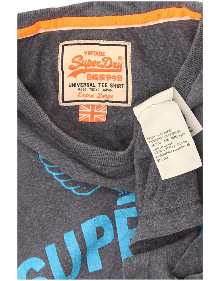 Superdry Herre grafisk T-shirt Top XL Grå Bomuld