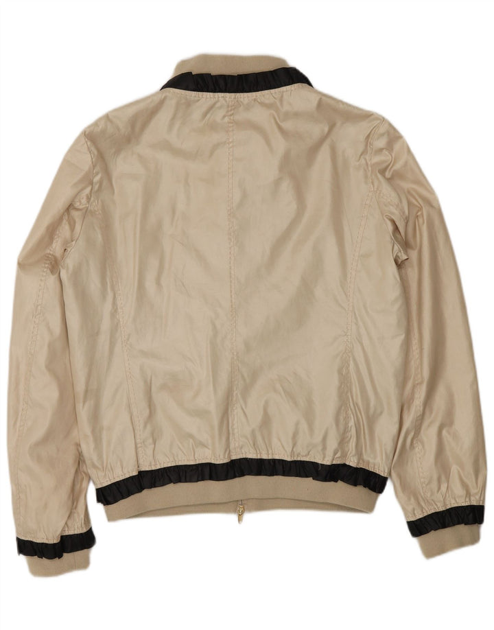 Moschino Womens Bomber Jacket UK 14 Large Gold Colourblock Polyester