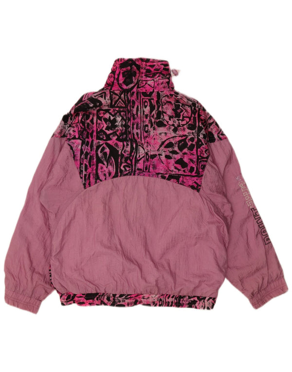 MC Kee's Womens Graphic Tracksuit Top Jacket UK 18 XL Pink Geometric
