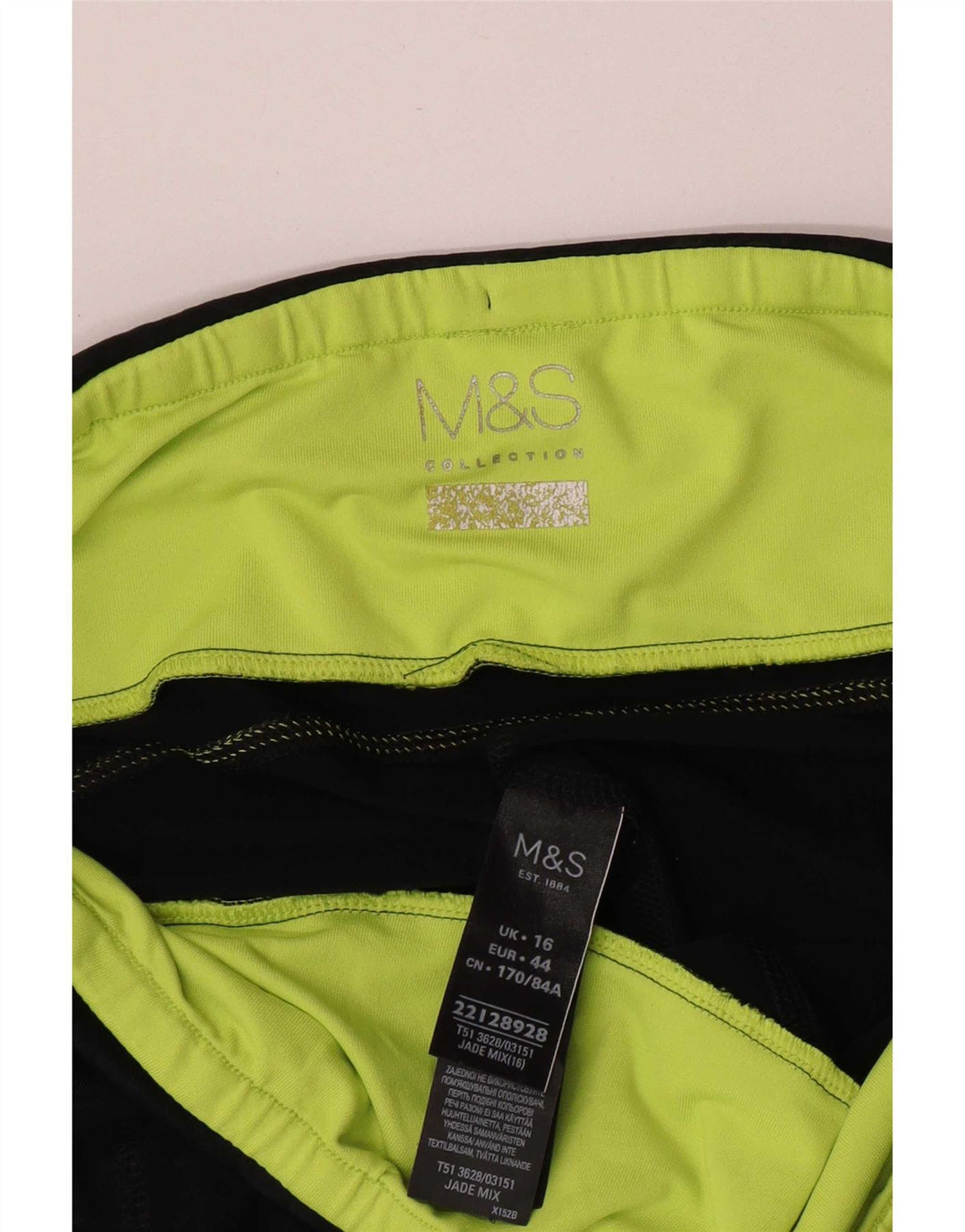 Marks & Spencer Womens Leggings UK 16 Large Black Geometric Polyester