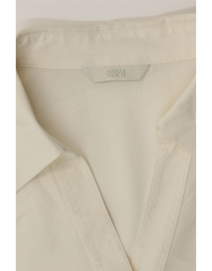 Marks & Spencer kortærmet skjorte til kvinder UK 18 XL Off White