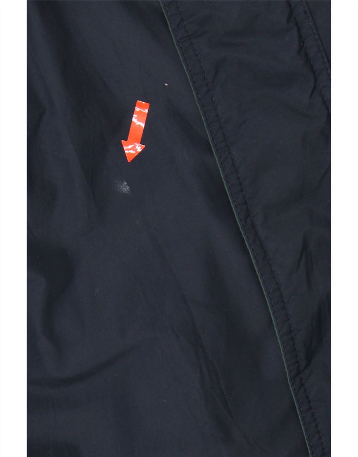K-WAY Mens Hooded Windbreaker Jacket UK 34 XS Navy Blue Polyamide Vintage K-Way and Second-Hand K-Way from Messina Hembry 