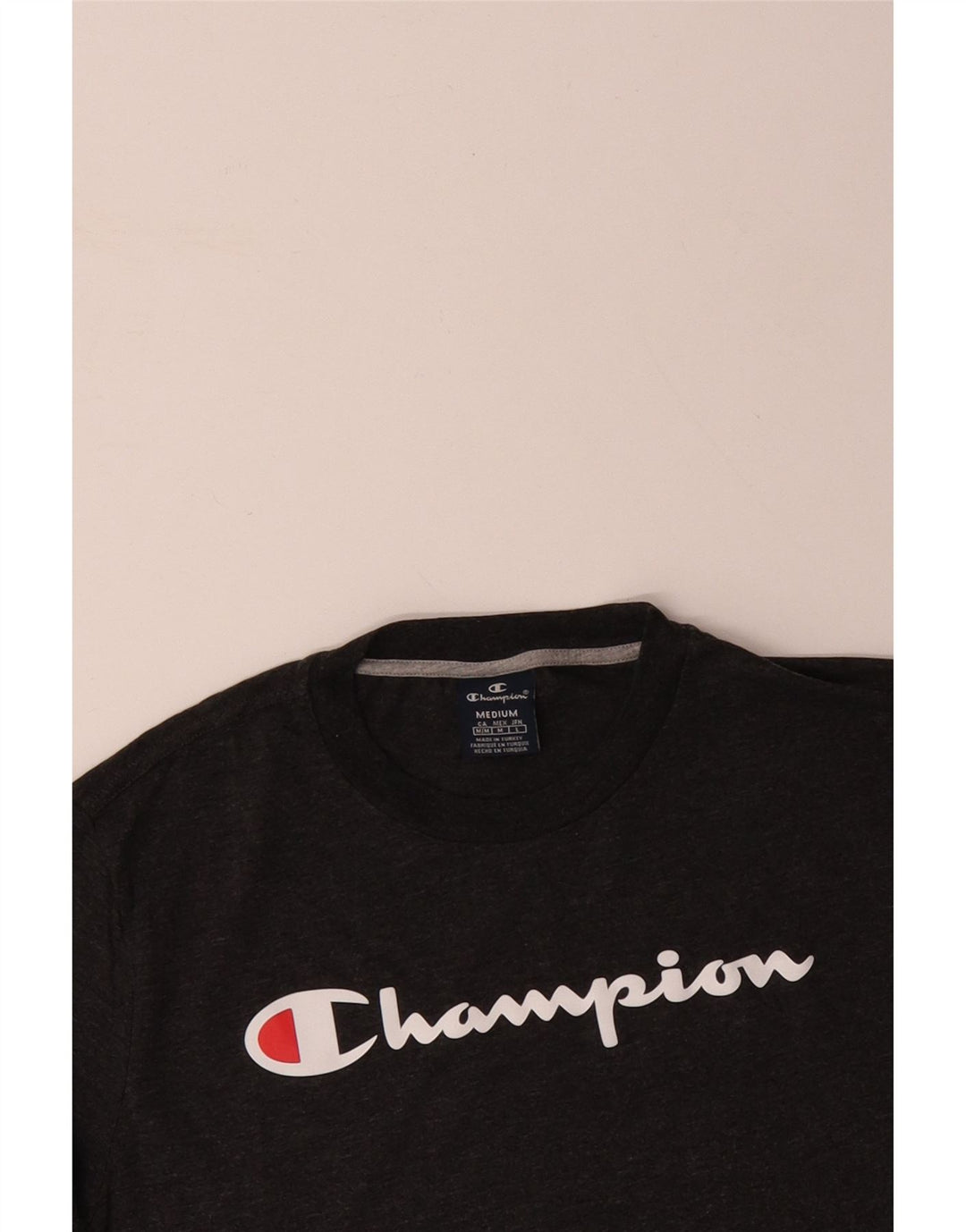 CHAMPION Herre grafisk T-shirt Top Medium Sort Flecked