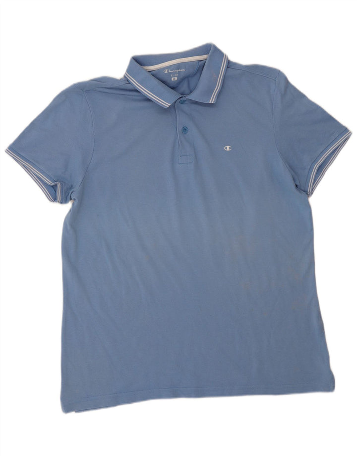 Champion Herre Easy Fit Polo Shirt XL Blå Bomuld