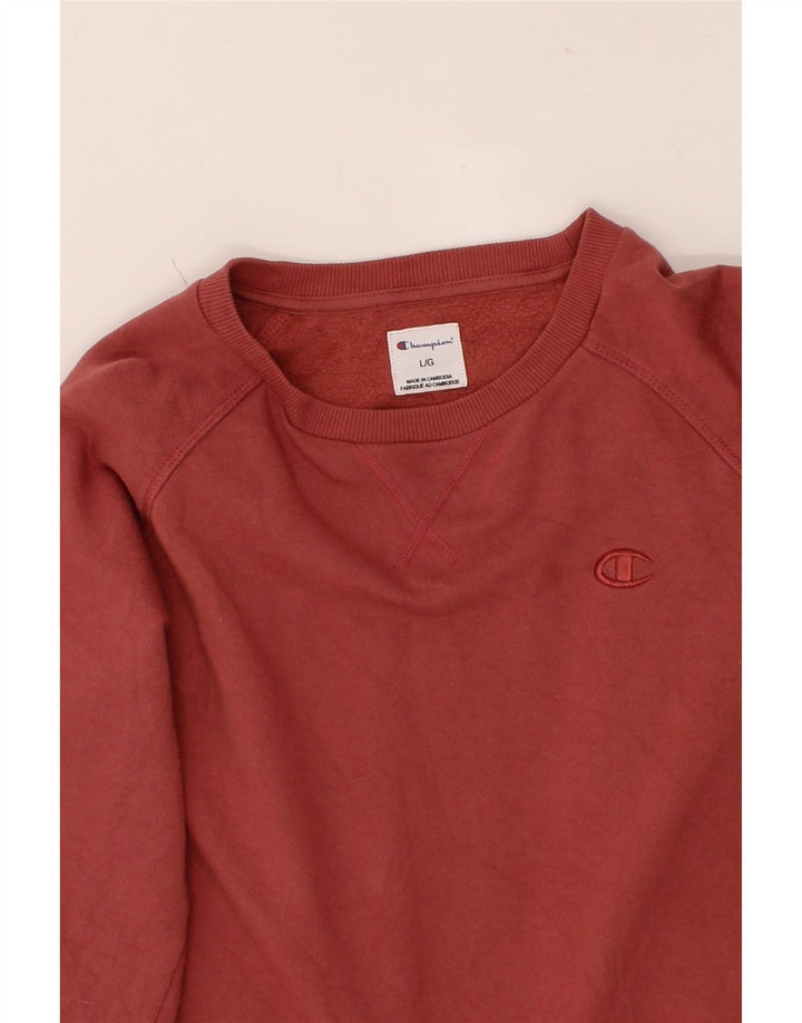 CHAMPION Womens Oversized Sweatshirt Jumper UK 16 Large Red Vintage Champion and Second-Hand Champion from Messina Hembry 