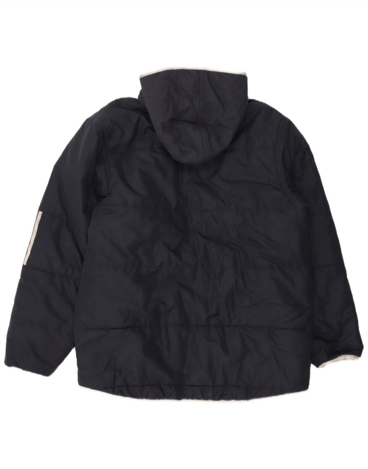 Adidas Herre hættepolstret jakke UK 38 Medium Navy Blue Polyester