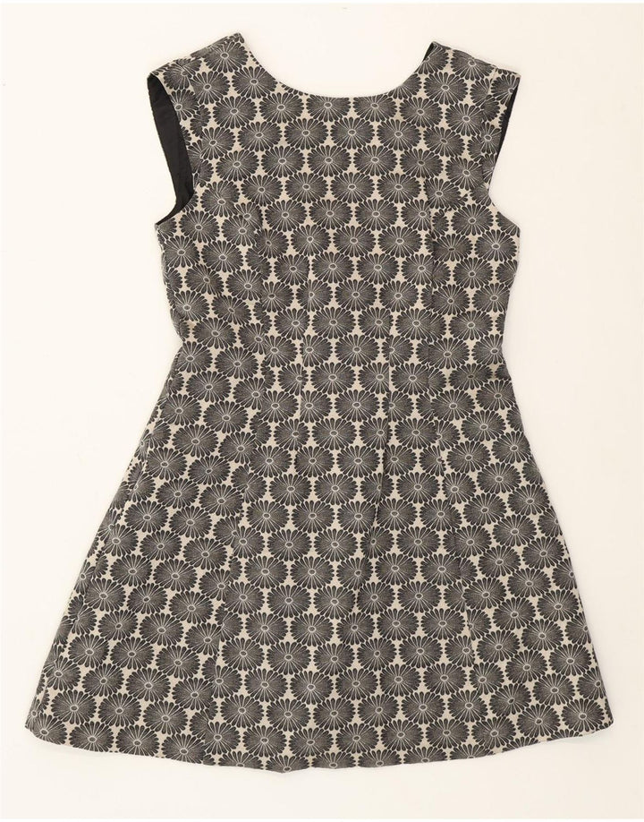 Oasis Dame A-Line Kjole UK 14 Medium Navy Blue Floral Bomuld