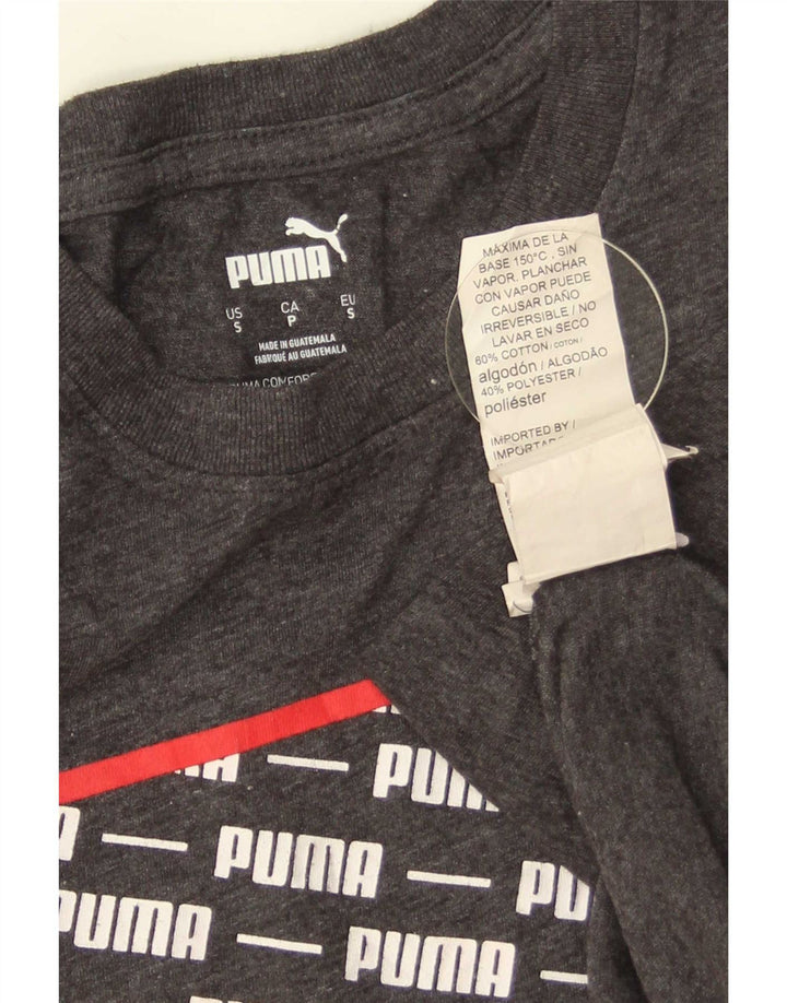 Puma Herre Grafisk T-Shirt Top Lille Grå Bomuld