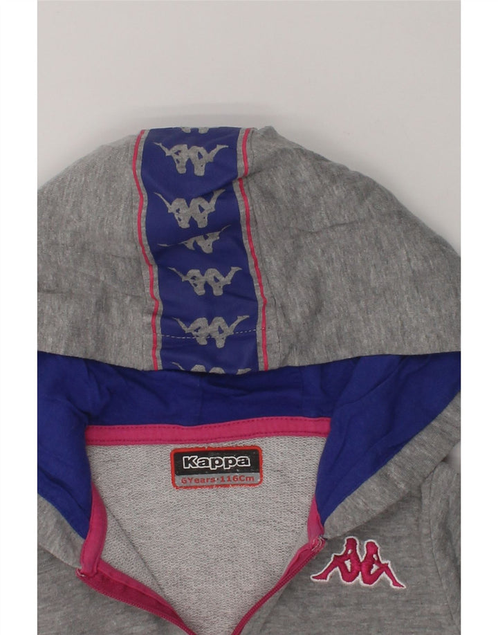 KAPPA Girls Zip Hoodie Sweater 5-6 Years  Grey Cotton | Vintage Kappa | Thrift | Second-Hand Kappa | Used Clothing | Messina Hembry 