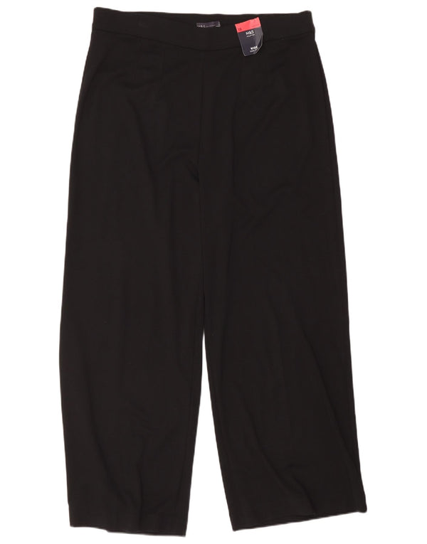 Marks & Spencer Kvinder Casual Bukser med brede ben UK 18 XL W38 L28 Sort