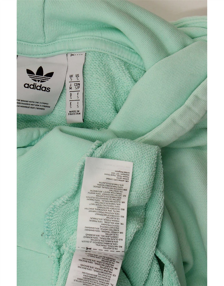ADIDAS Mens Hoodie Jumper Small Green Cotton Vintage Adidas and Second-Hand Adidas from Messina Hembry 