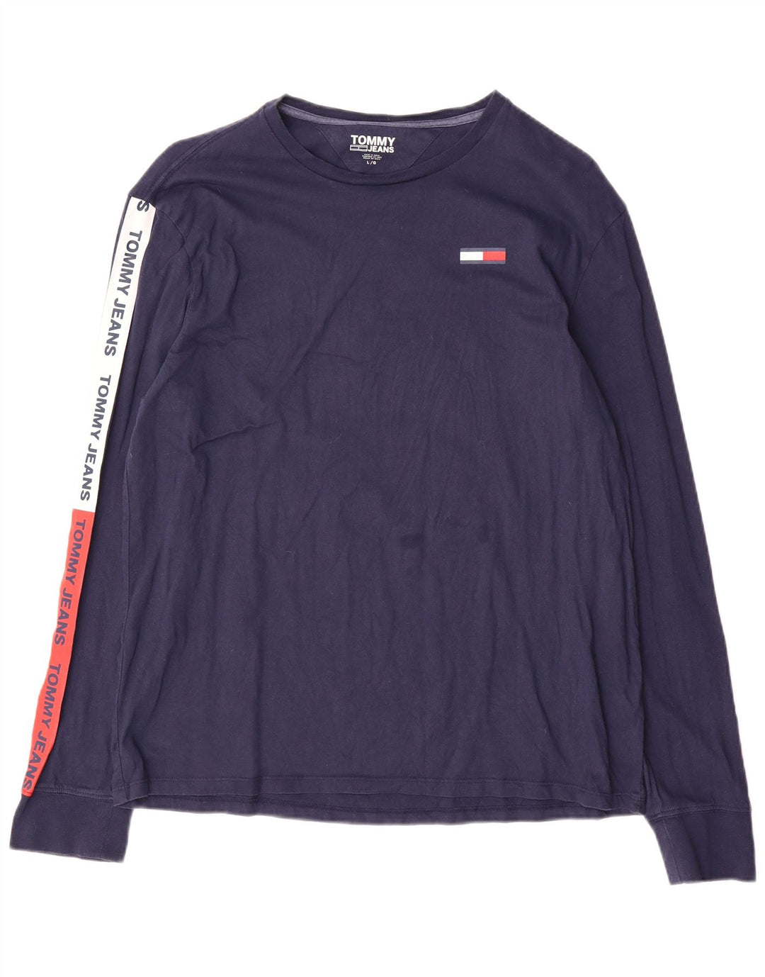 Tommy Hilfiger Herre Grafisk Top Langærmet Stor Navy Blue Colourblock