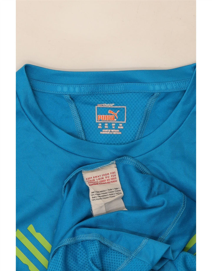 Puma Boys Grafisk T-Shirt Top 15-16 År Blå Polyester