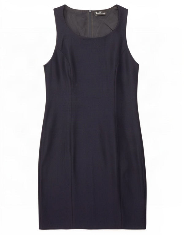Tasca Womens Sleeveless Sheath Dress UK 10 Small Navy Blue Viscose
