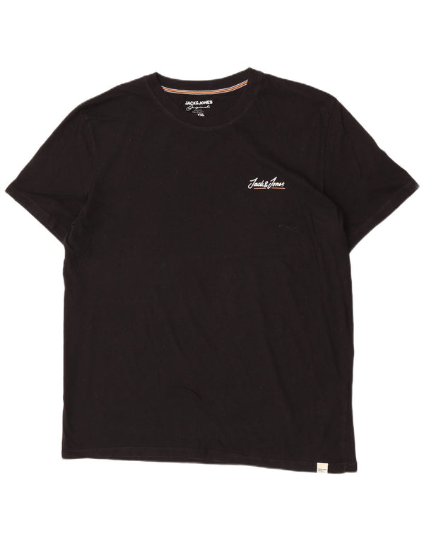 Jack & Jones Herre T-Shirt Top 2XL Sort Bomuld