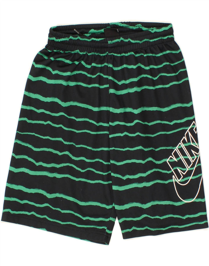 NIKE Boys Sport Shorts 10-11 Years Medium Black Striped Polyester Vintage Nike and Second-Hand Nike from Messina Hembry 