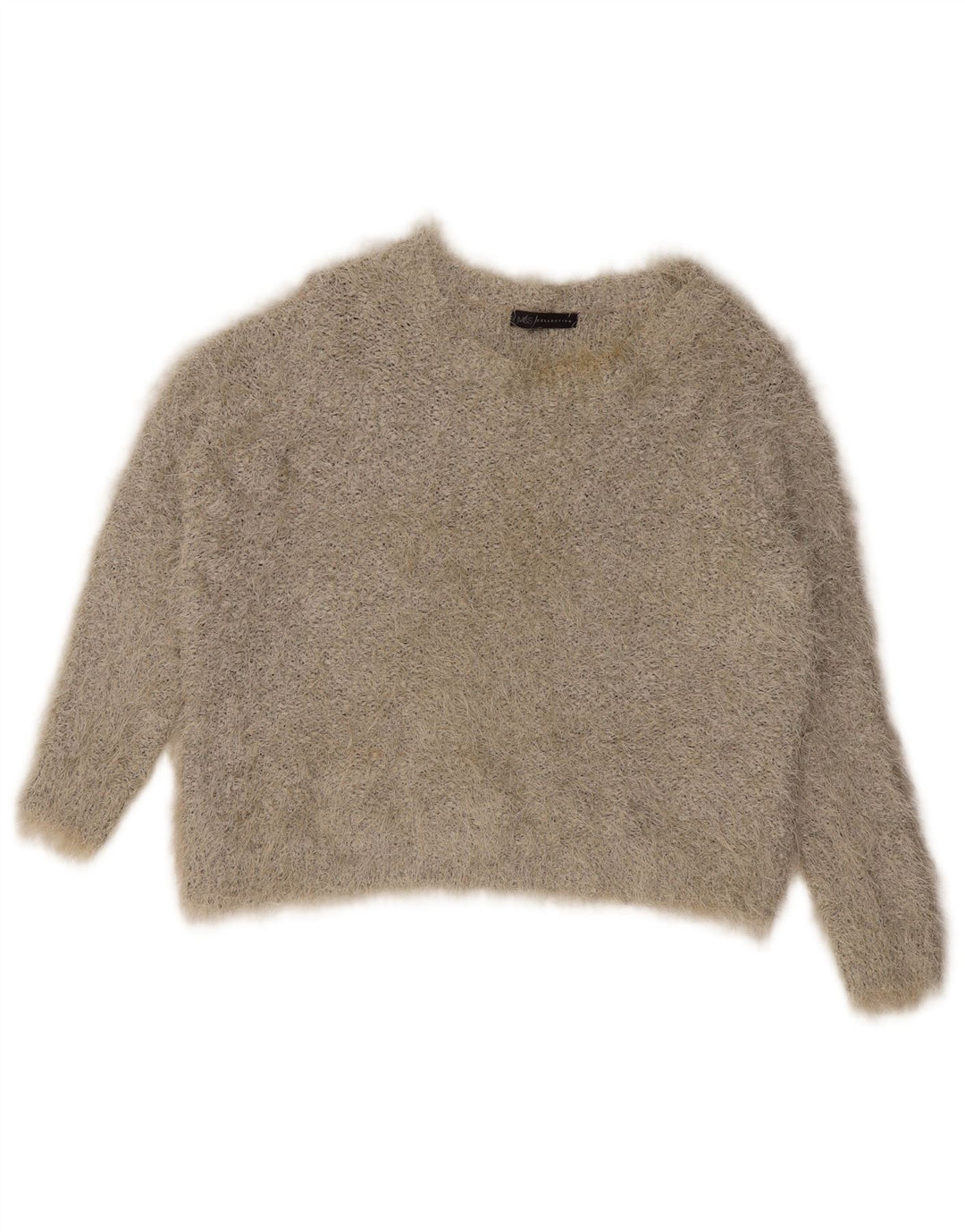 Marks & Spencer Dame Boat Neck Jumper Sweater UK 16 Large Grå Polyester