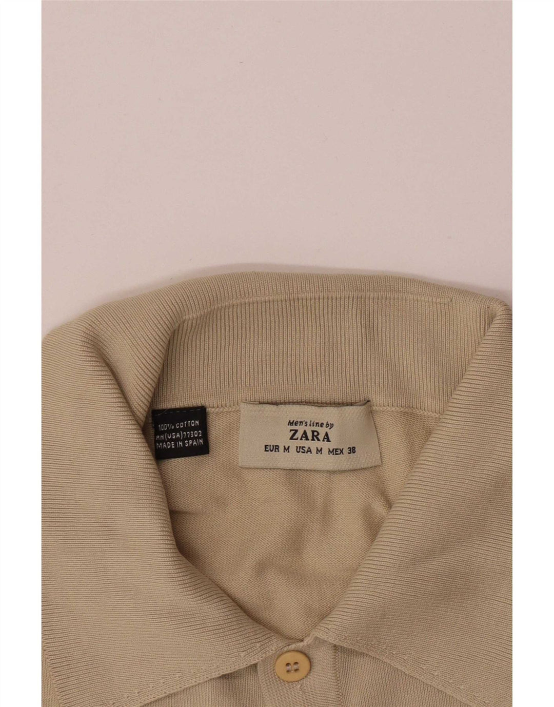 Zara Poloskjorte til mænd Medium Beige Bomuld