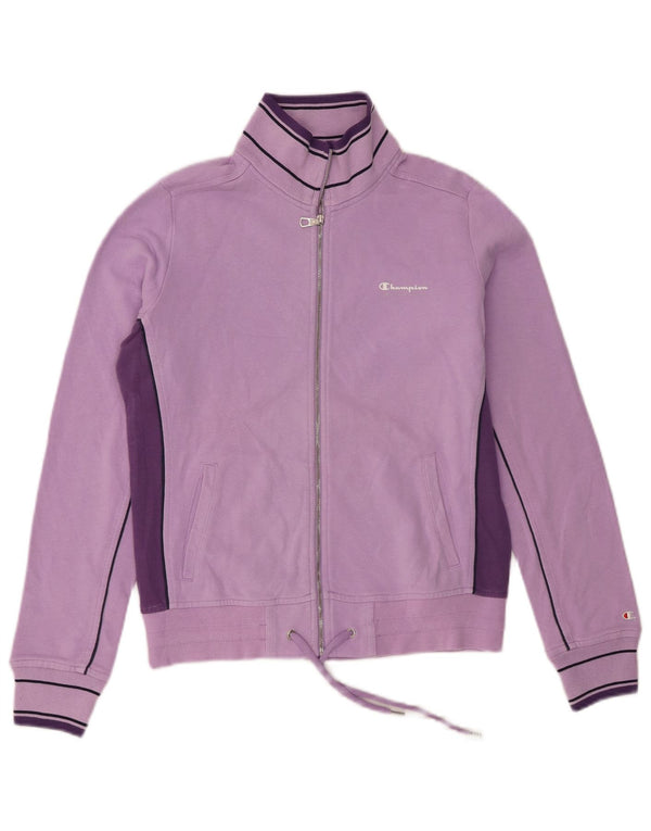 Champion Womens træningsdragt Topjakke UK 14 Medium Lilla Colourblock Bomuld