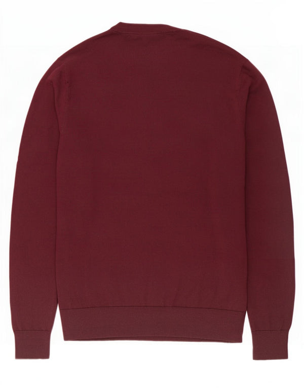 Tommy Hilfiger Herre Crew Neck Jumper Sweater XL Burgundy Wool