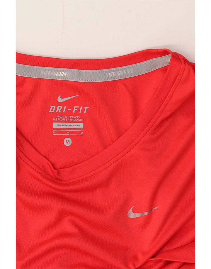 Nike Herre Dri Fit T-shirt Top Medium Rød Colourblock