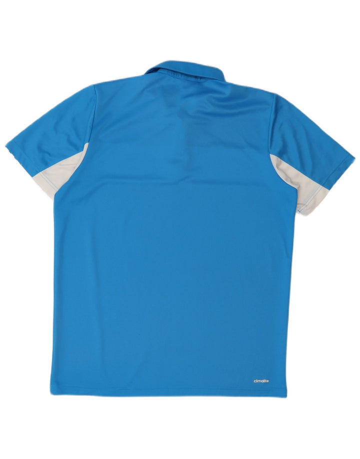 Adidas Herre Climalite Polo Shirt Large Blue Colourblock Polyester