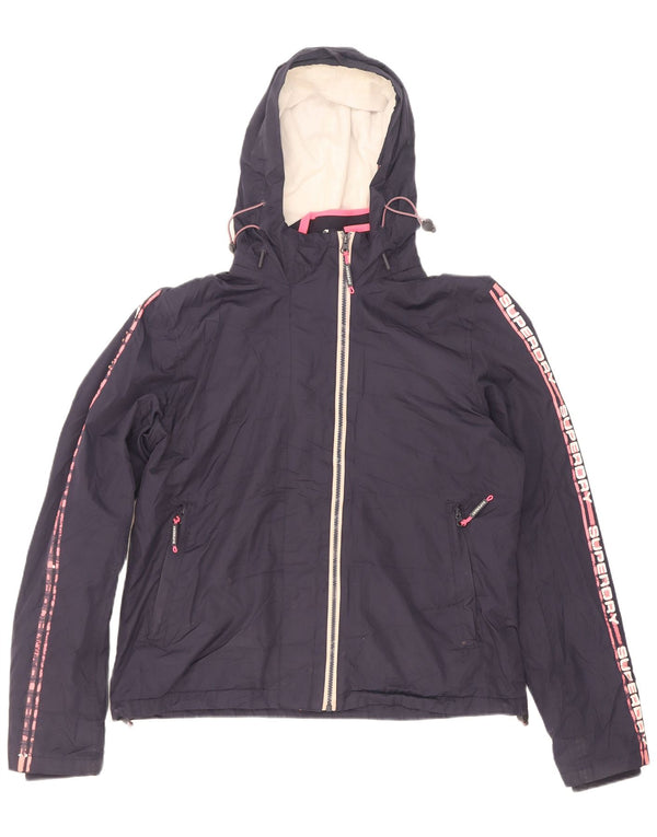 Superdry Graphic Windbreaker Jacket til kvinder UK 16 Large Navy Blue