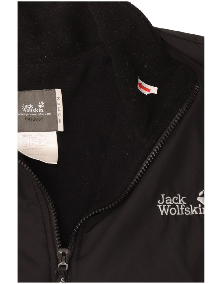 Jack Wolfskin Dame Liner Windbreaker Jacket UK 12 Medium Sort Polyester