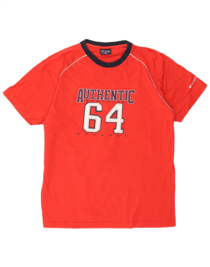 Champion Herre Grafisk T-Shirt Top XL Rød Bomuld