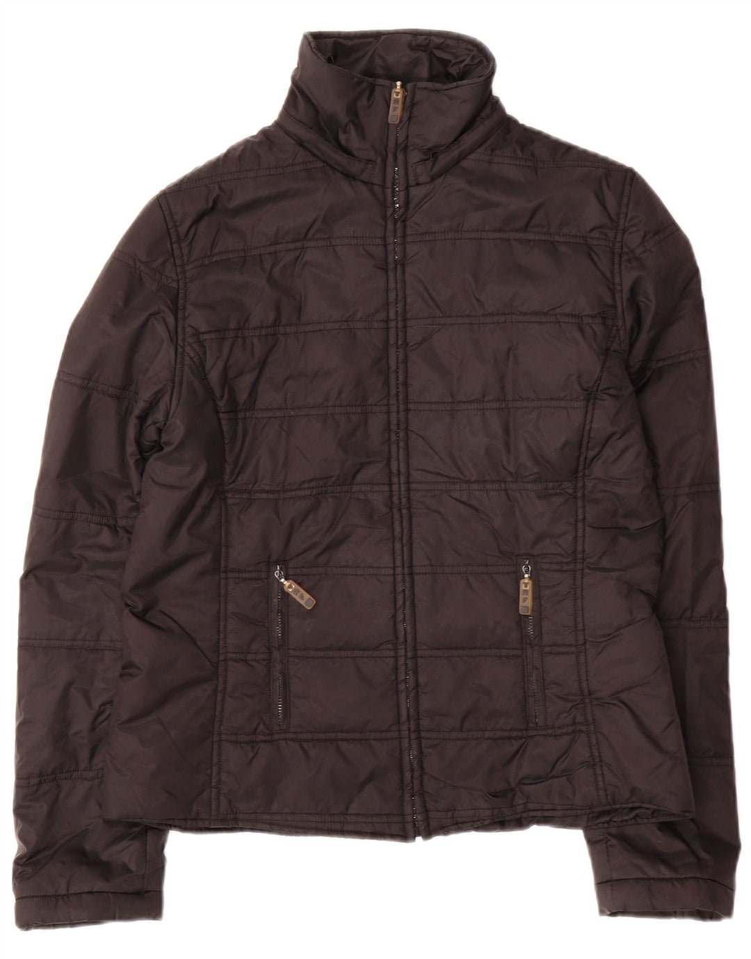 Zara Dame Polstret Jakke UK 16 Stor Sort Nylon