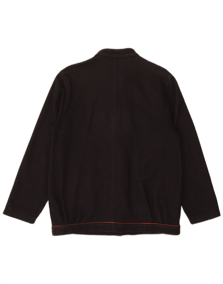 AQUARAMA Womens Utility Jacket UK 14 Medium Black Wool