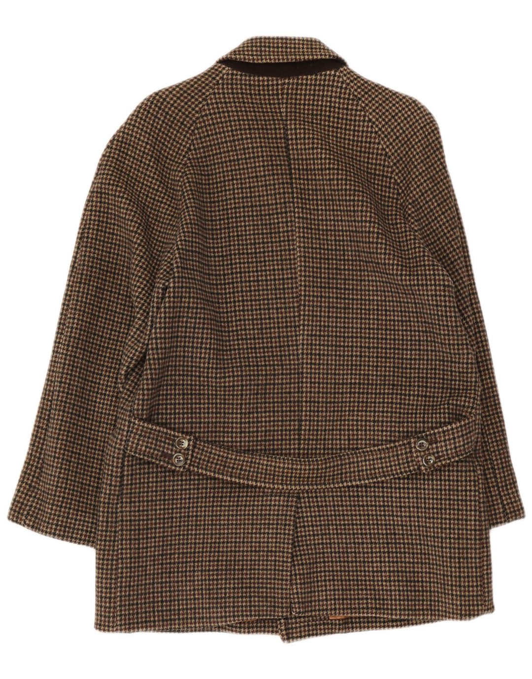 Vintage overfrakke til mænd UK 36 Small Brown Houndstooth