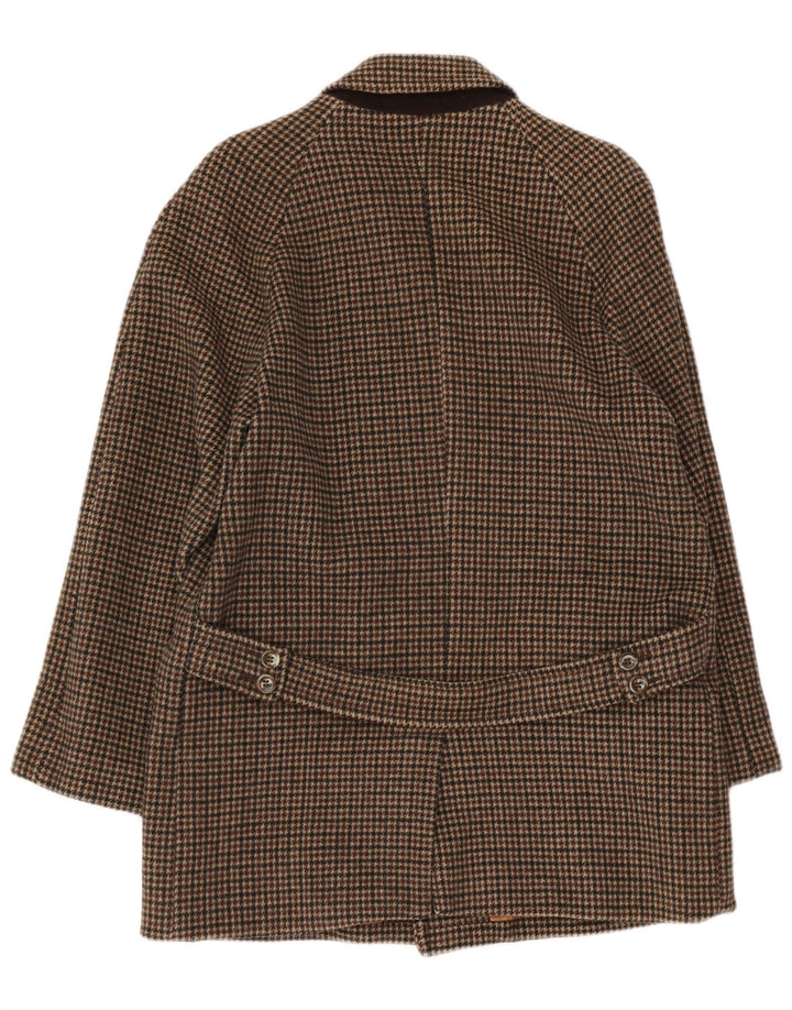 Vintage overfrakke til mænd UK 36 Small Brown Houndstooth