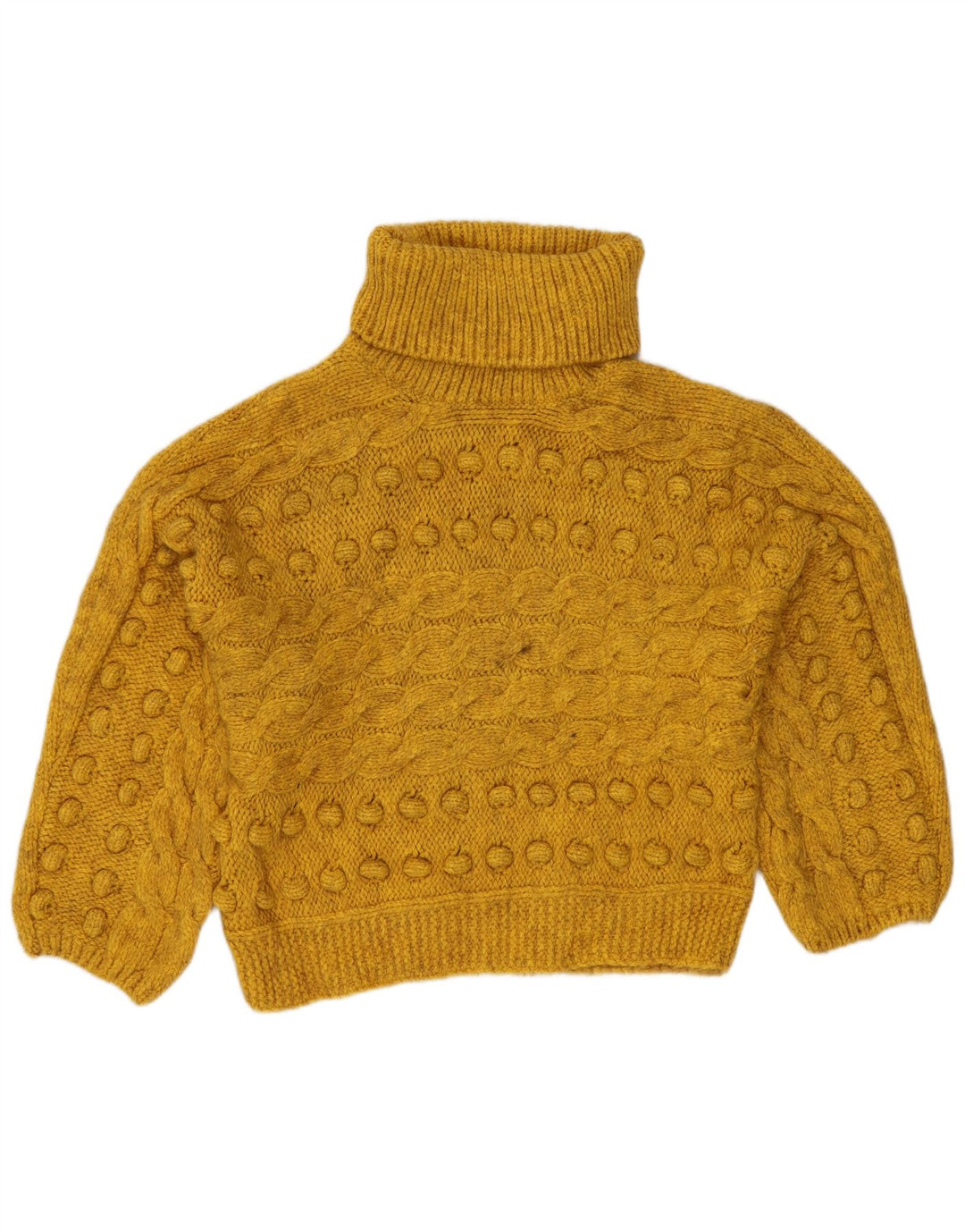 MARKS & SPENCER Dame Crop Roll Neck sweater UK 10 Small Yellow