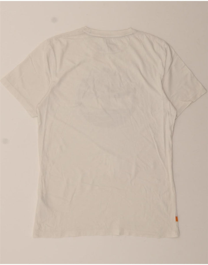 TIMBERLAND Mens Regular Fit Graphic T-Shirt Top Small White Cotton Vintage Timberland and Second-Hand Timberland from Messina Hembry 