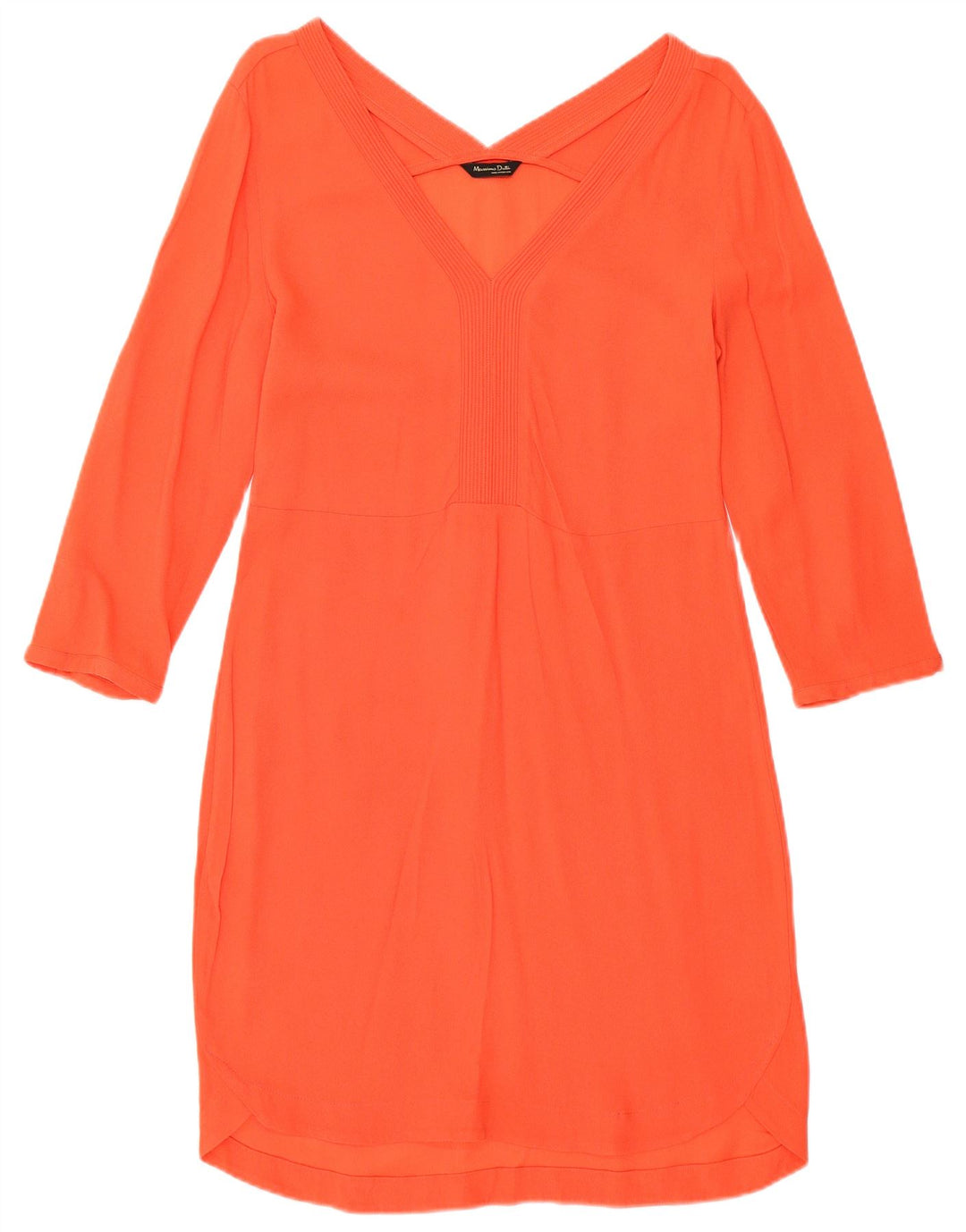Massimo Dutti Dame 3/4 Ærmet Skede Kjole UK 8 Lille Orange