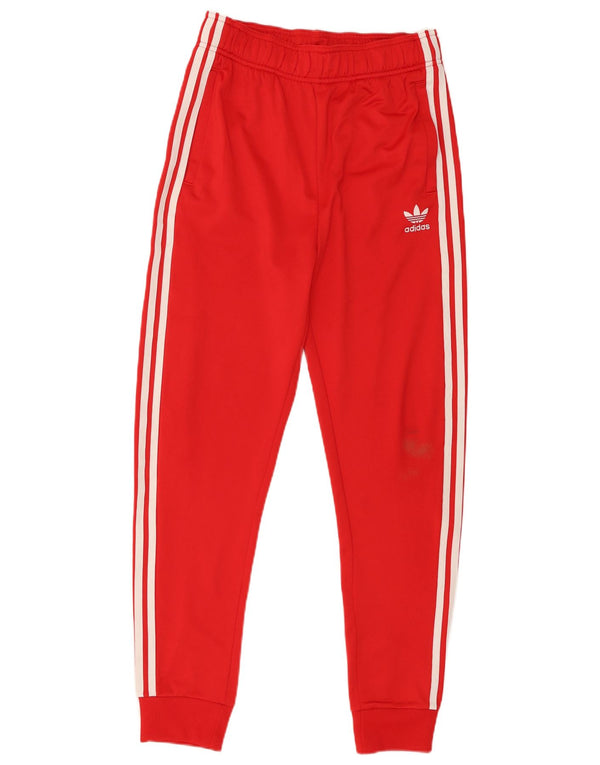 Adidas Drenge Træningsdragt Bukser Joggers 14-15 År Rød Polyester