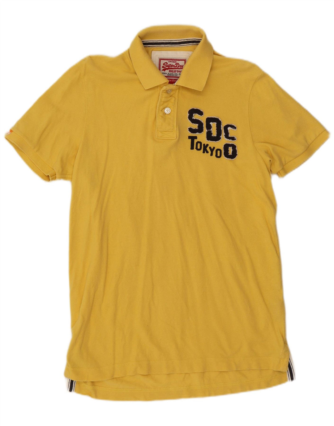 SUPERDRY Grafisk poloshirt til mænd Stor gul bomuld
