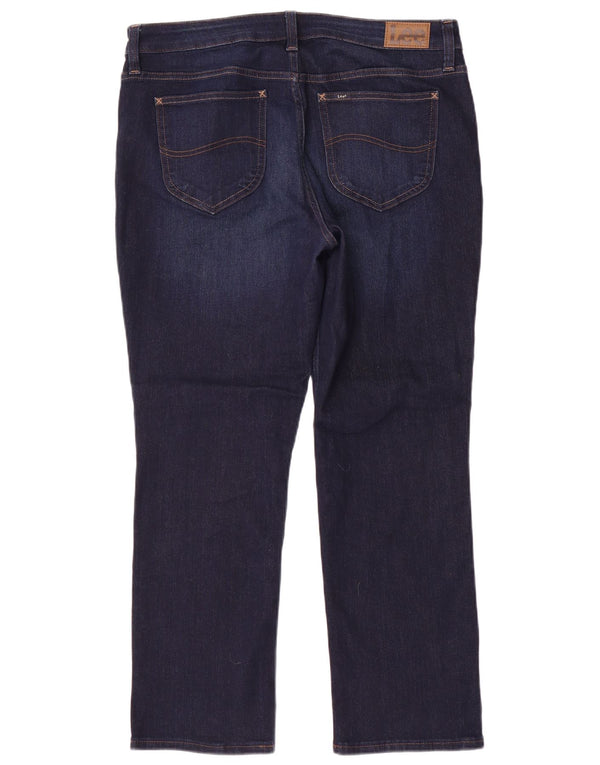 Lee Dame Mid Rise Regular Fit Straight Jeans US 14 XL W36 L29 Navy Blue