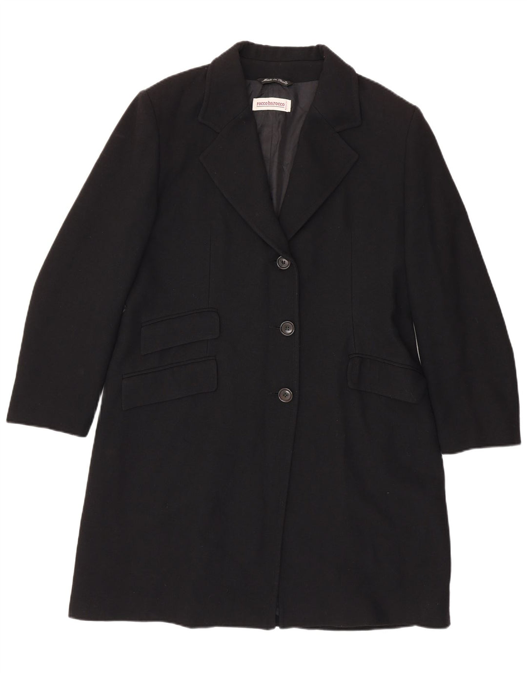 Roccobarocco Dame Longline 3 Button Blazer Jacket UK 16 Large Black