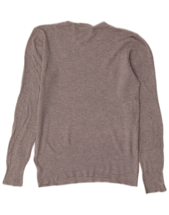 Marks & Spencer Dame sweater med rund hals DK 12 Medium Grå Viscose
