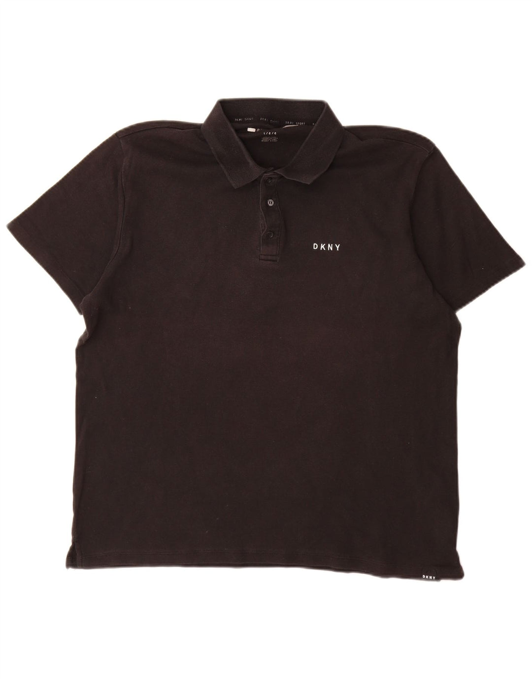 Dkny Herre Polo Shirt Stor Sort Bomuld