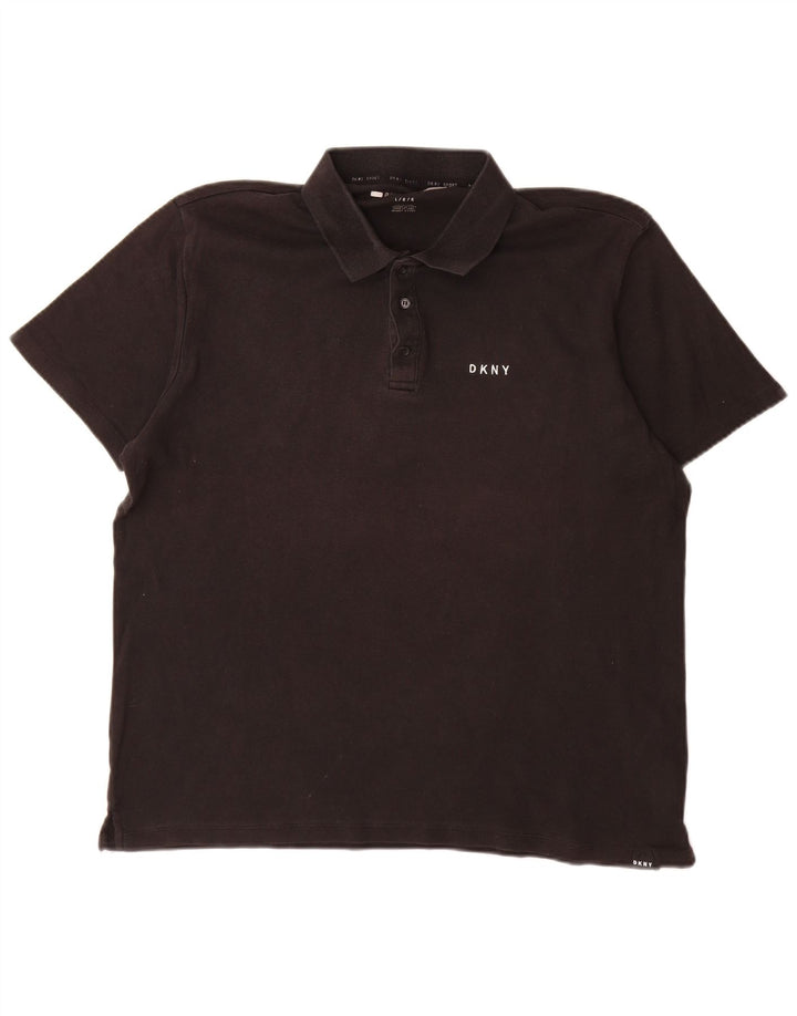Dkny Herre Polo Shirt Stor Sort Bomuld
