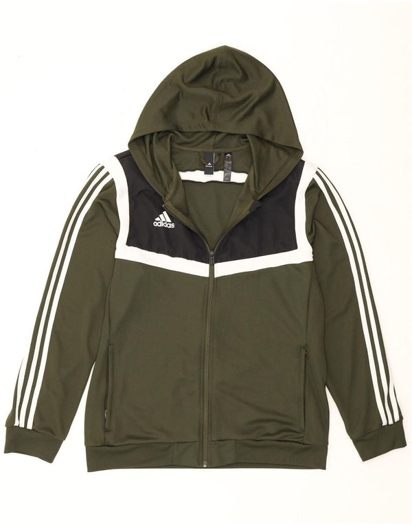 Adidas Herre Climalite Træningsdragt med hætte Topjakke Stor Khaki Colourblock