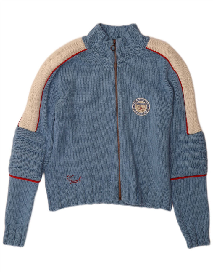 Vuarnet Herre cardigan sweater med fuld lynlås, stor blå farveblok